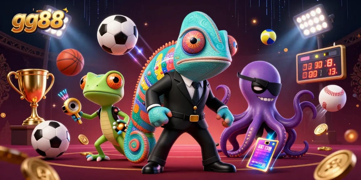 Engage with gg88's dynamic casino experience featuring colorful gaming elements and vibrant characters.