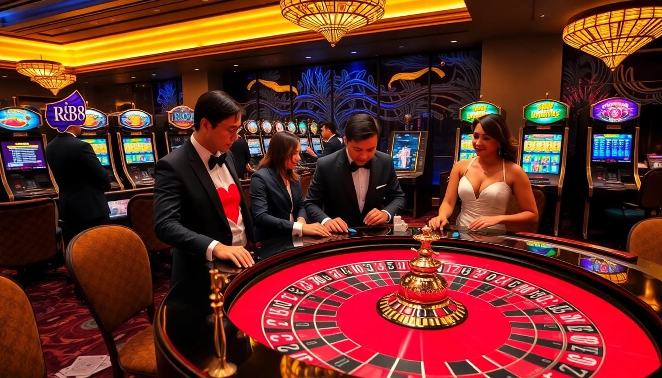 Play at rr88 com with vibrant casino activities featuring roulette and poker excitement.