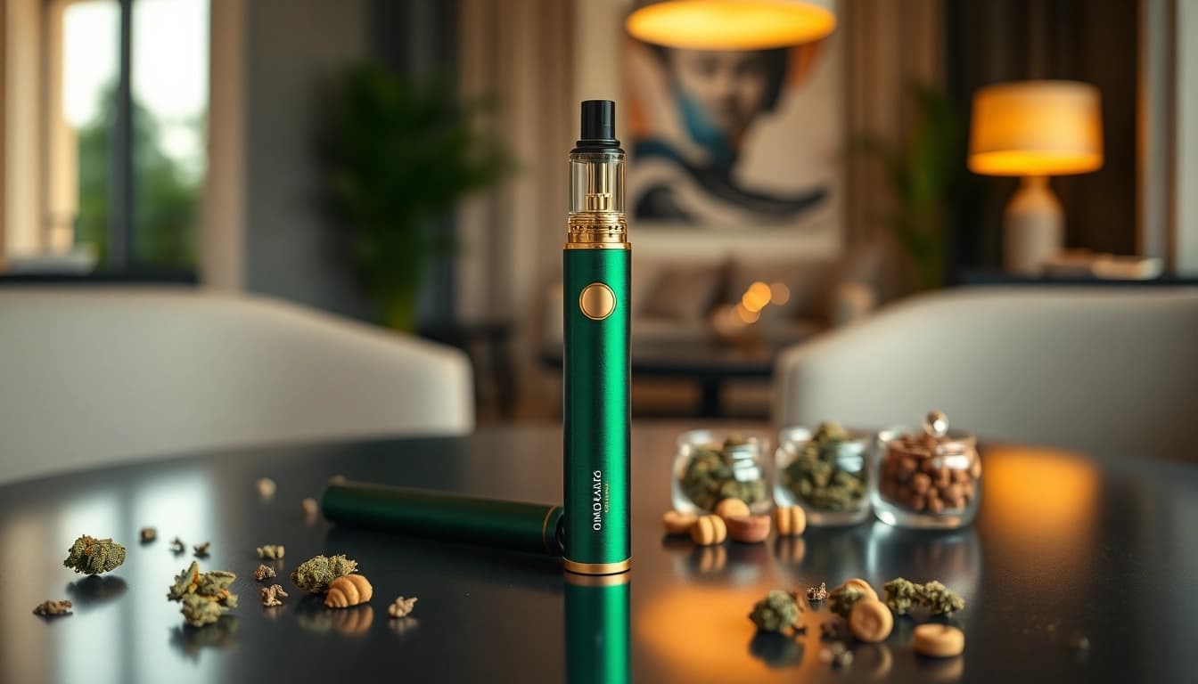 Experience the premium quality of moonbarguy thcp products showcased with a stylish vape pen.