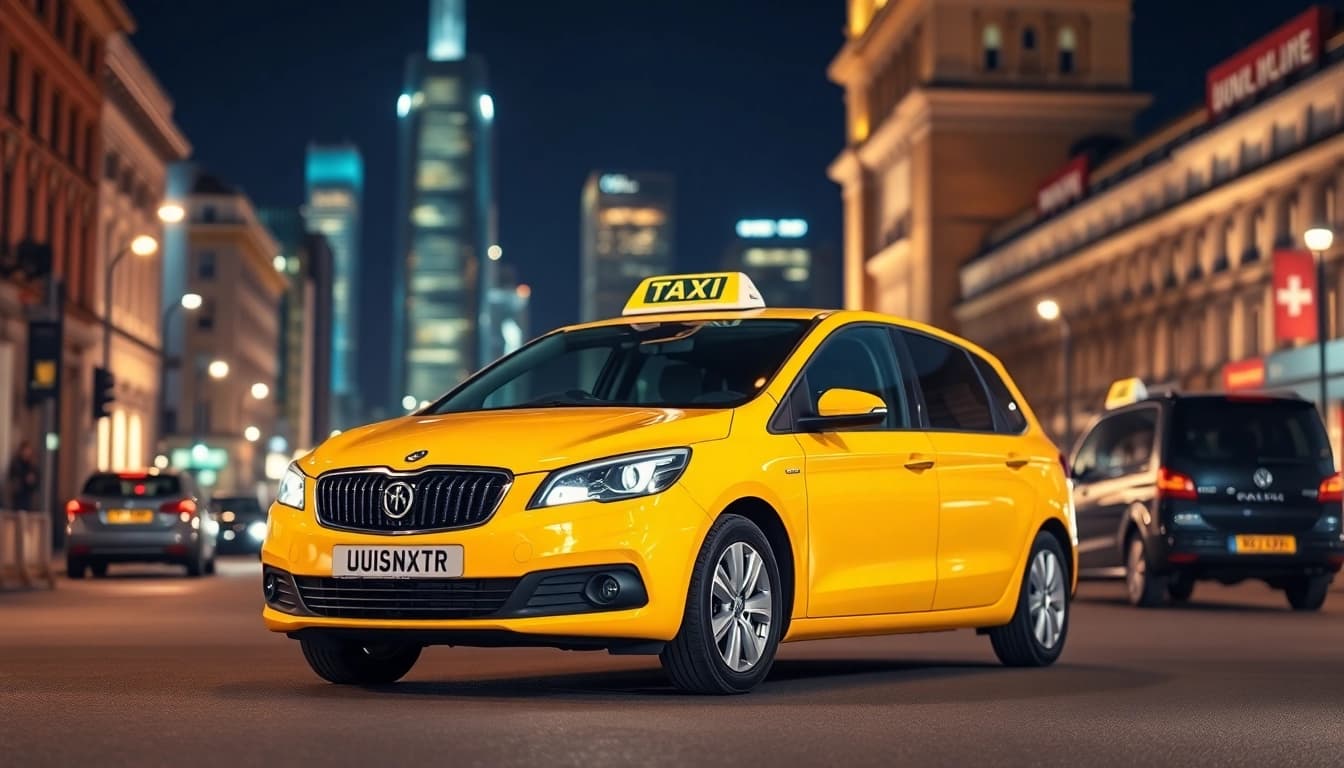 Taxi service in Hersham, showcasing urban life and reliable transportation.