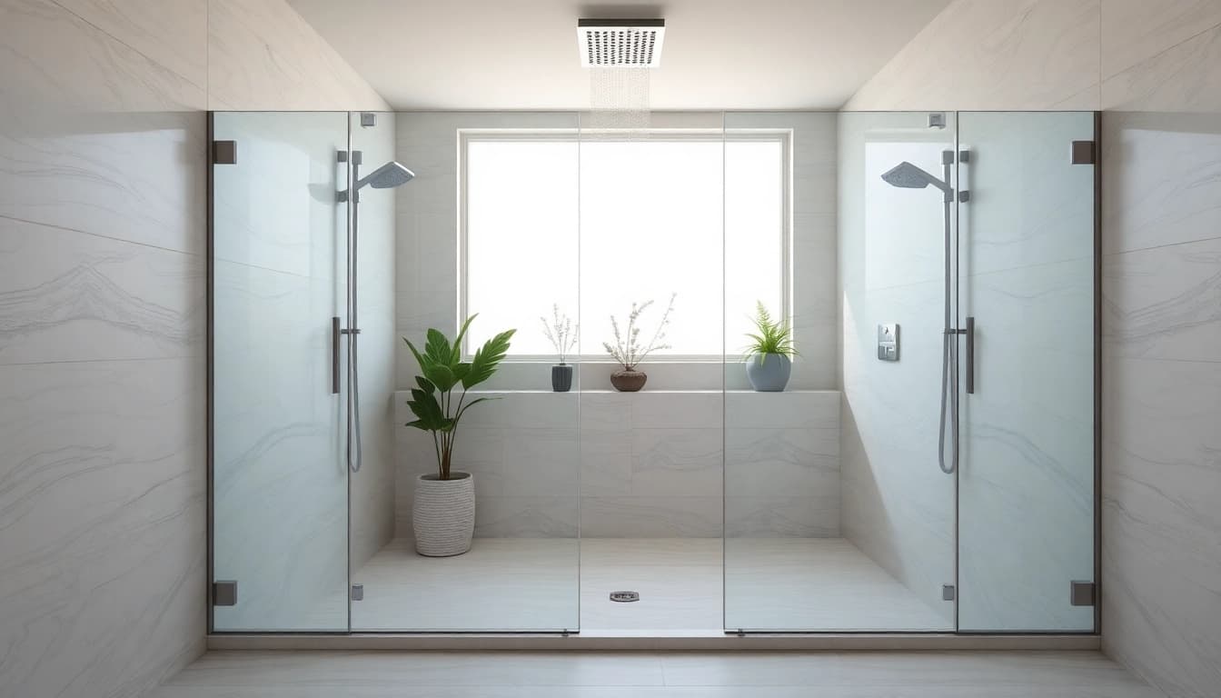 Elevate your space with a stylish wet room shower featuring sleek design elements.