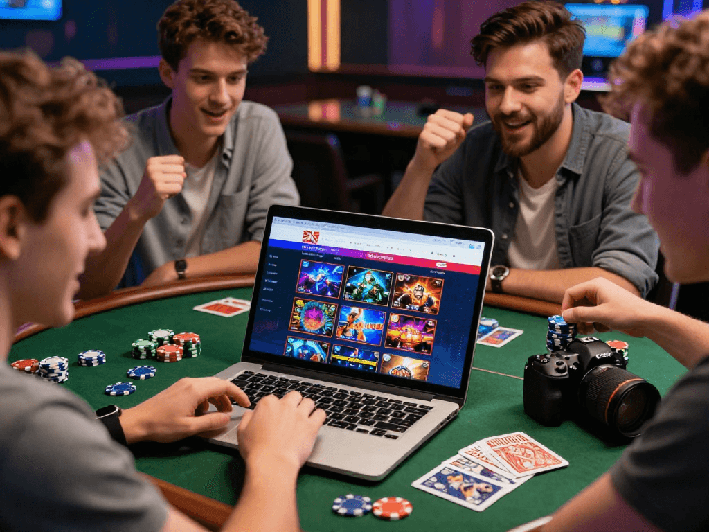 Friends exploring non-UK casinos not on GamStop at https://neccr.org.uk with vibrant games and excitement.