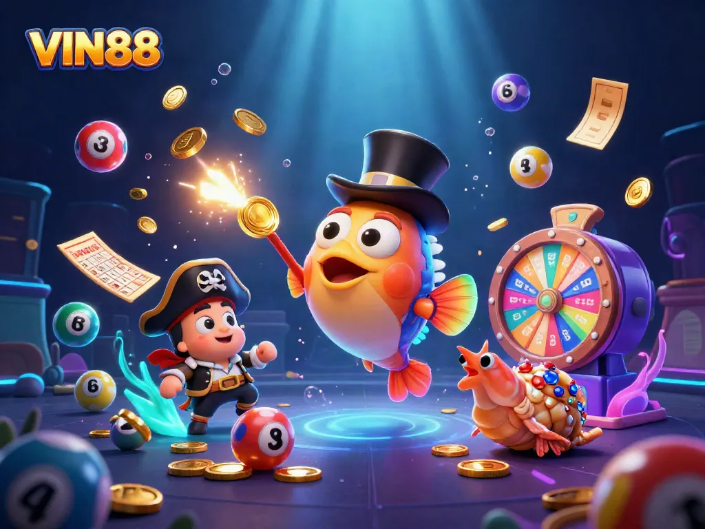 Experience winning with VIN88's exciting casino rewards featuring dynamic elements and vibrant characters.