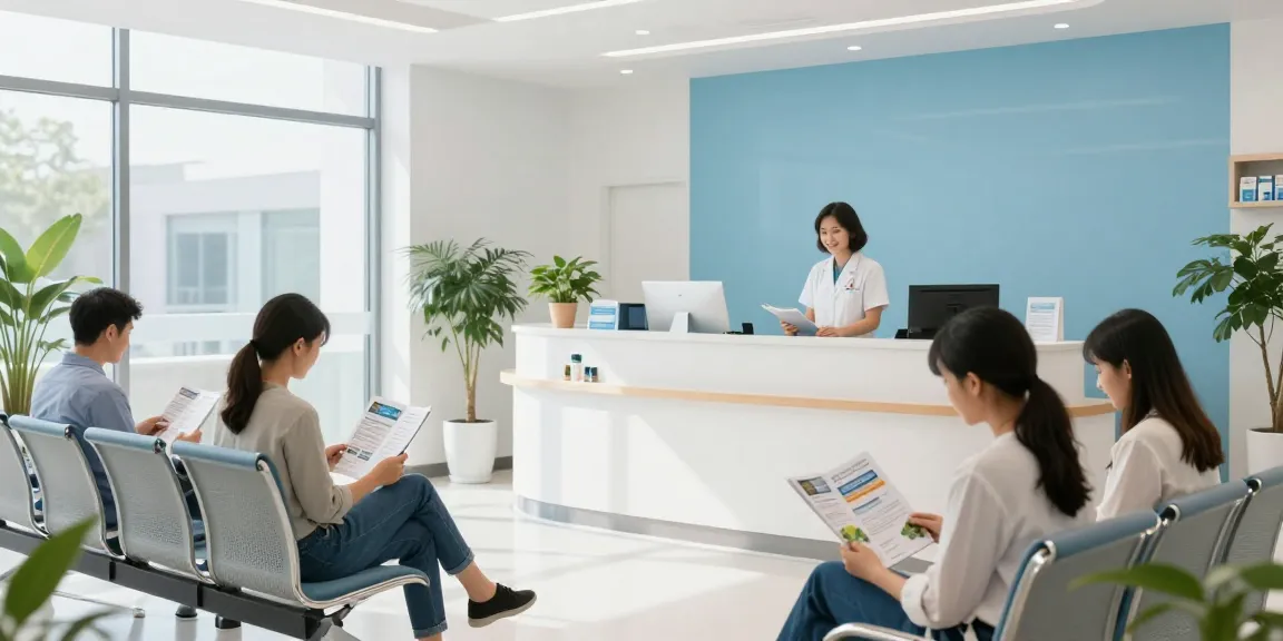 pharmacyweightloss clinic reception area with friendly staff, patient care