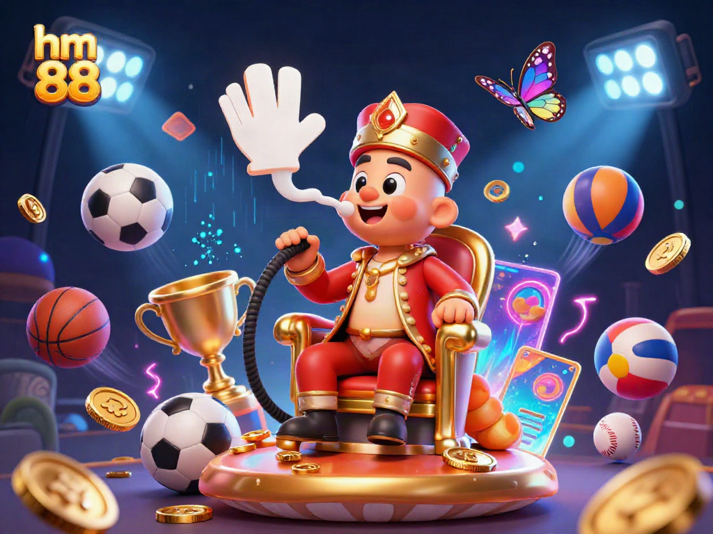 Experience thrilling gameplay at hm 88 with a vibrant casino-themed illustration of sports and gambling elements.