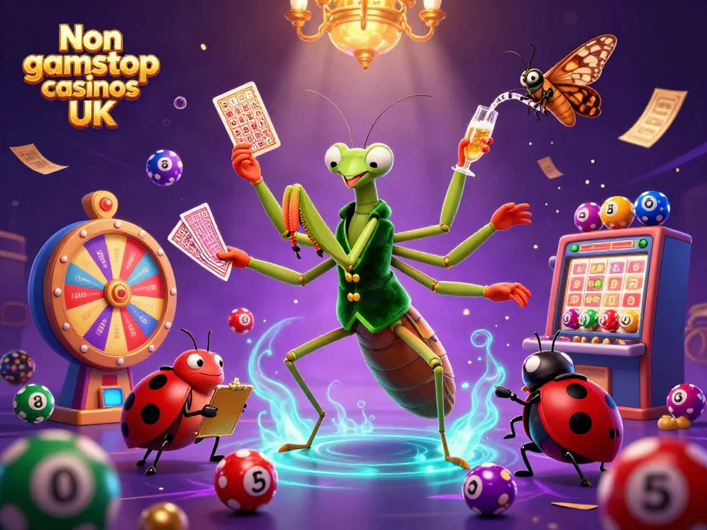 Experience Non gamstop casinos UK excitement through a vibrant 3D digital illustration.