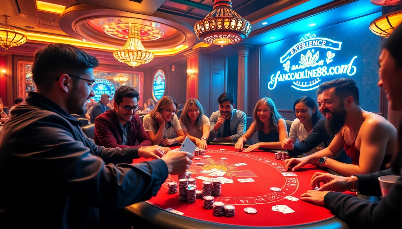 Play exhilarating poker at https://bancaonline88.com/ with winning cards and chips in a vibrant casino setting.