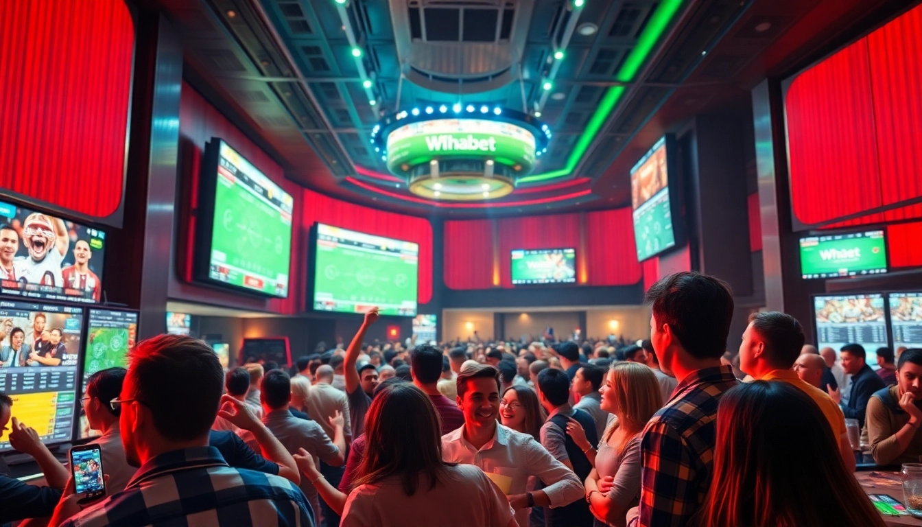 Experience thrilling sports betting at a modern casino with enthusiastic bettors engaged in the action - thabet!