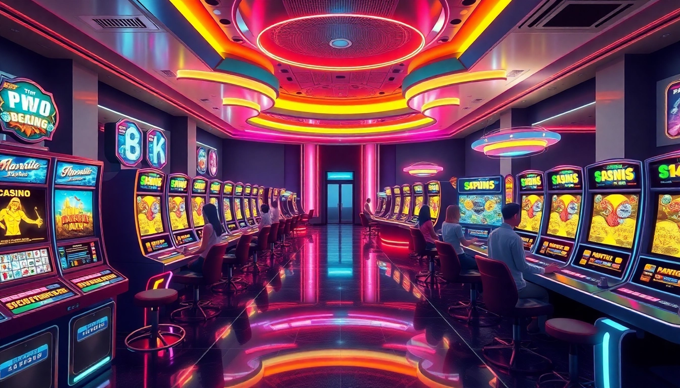 Futuristic casino featuring new technology integrated into gaming experiences.
