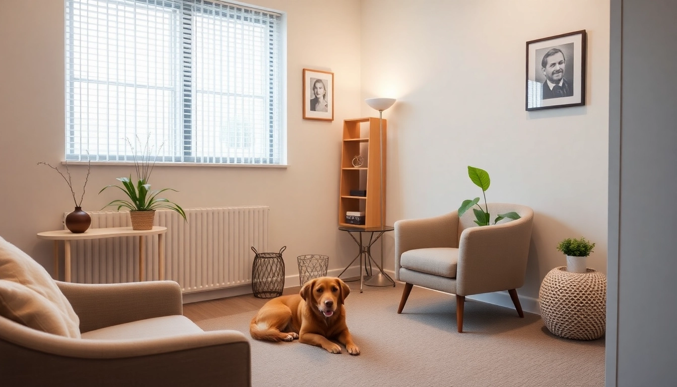 Calming psychology session with a Sydney Psychologist and therapy dog enhancing the environment.