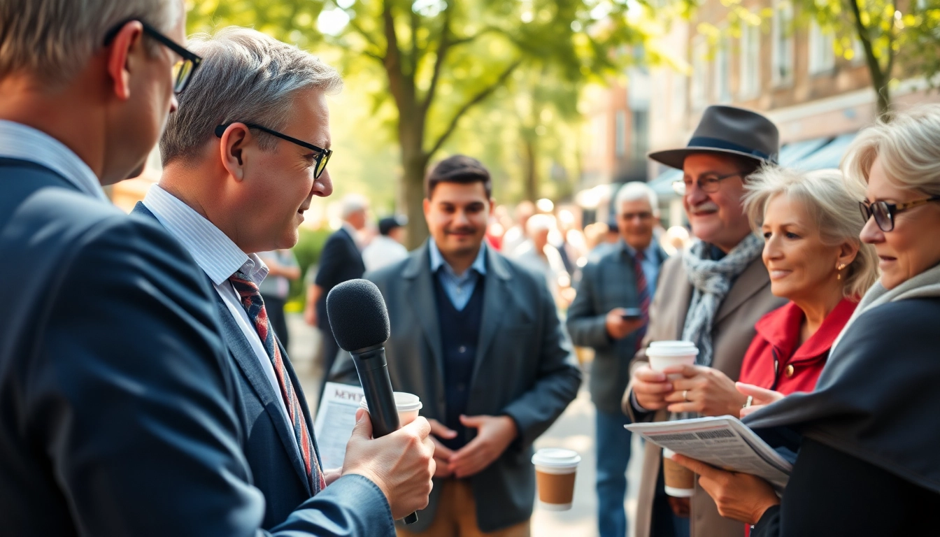 Engaging interviews for news coventry showcasing a journalist in lively Coventry street scene.