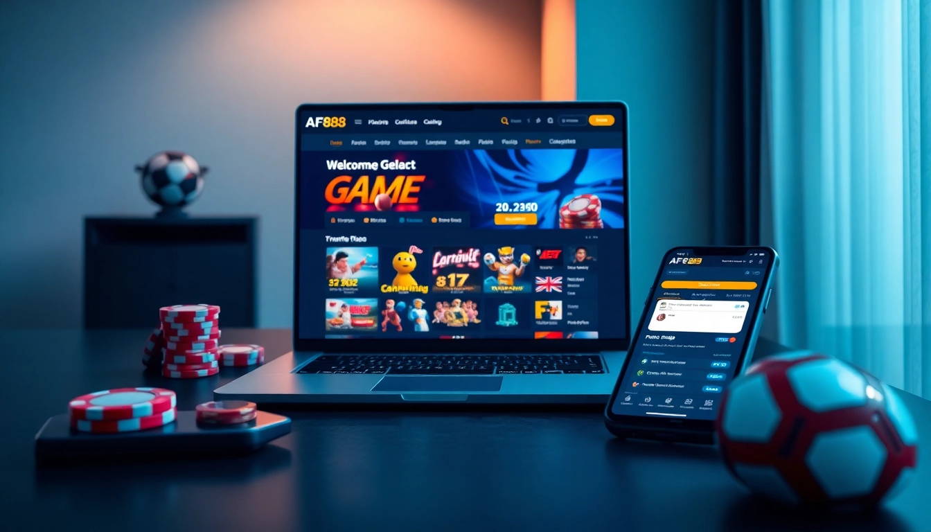 AF88 online gambling platform interface showcasing user-friendly design and vibrant graphics.