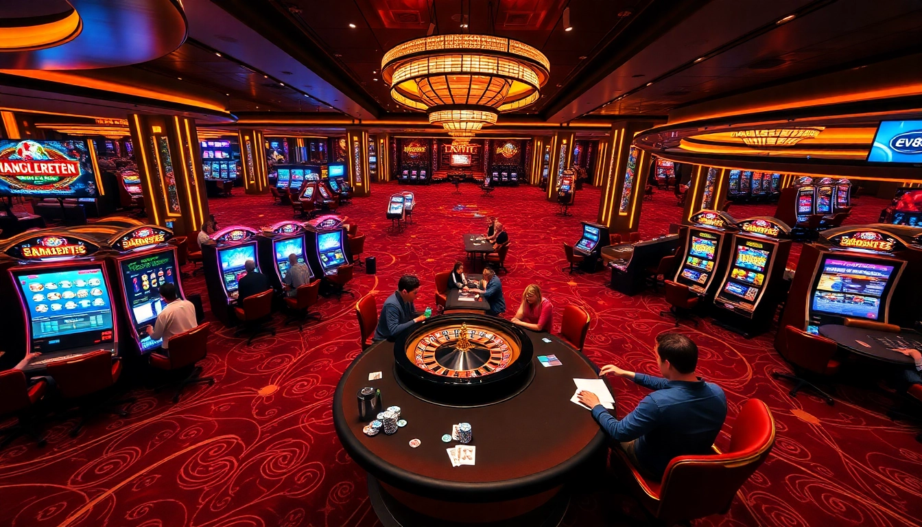 Players enjoying the excitement of EV88’s high-stakes casino games with luxury surroundings.
