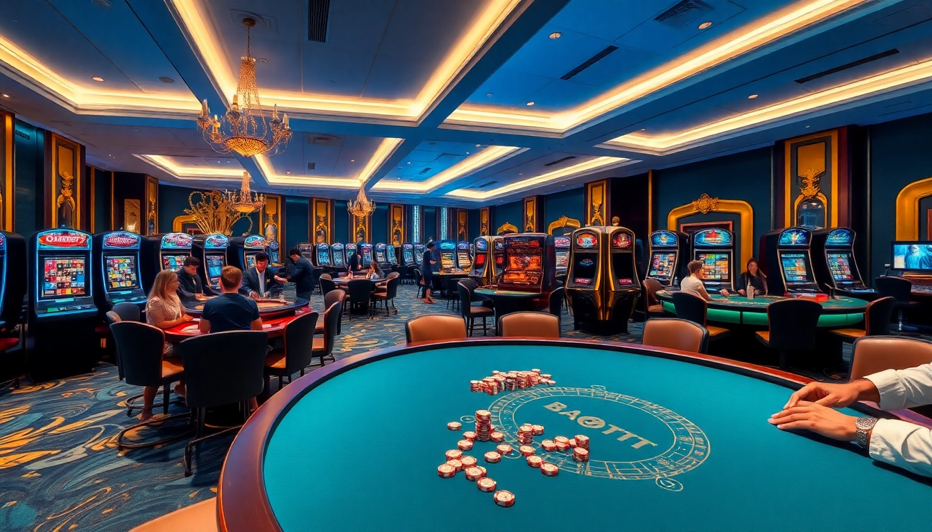 Experience the excitement of Bugatti8 with players engaged at luxury casino tables.