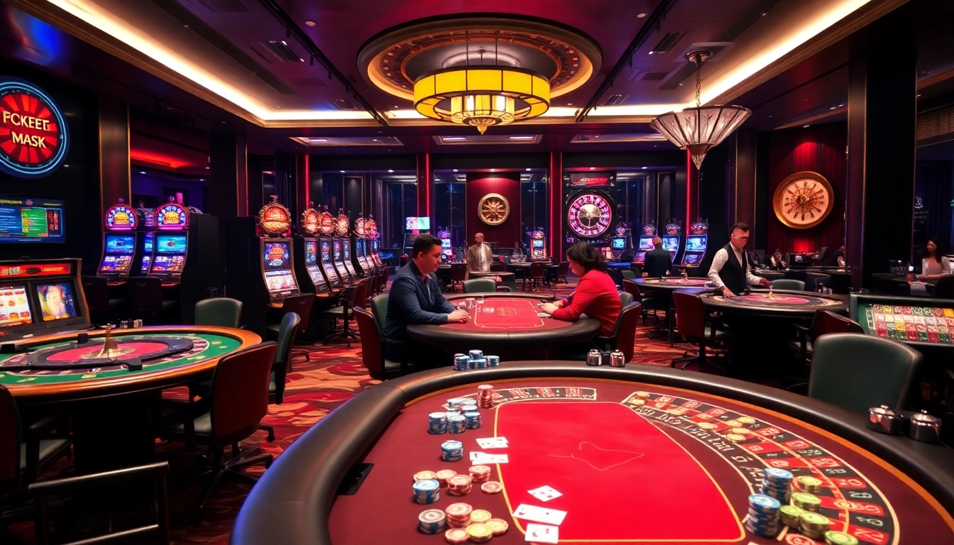 Experience high-stakes gambling at https://thabet.vegas/, showcasing vibrant slot machines and excited players.