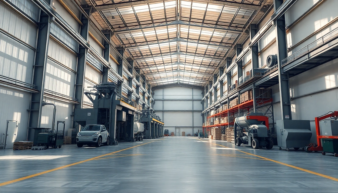 Interno dettagliato di un magazzino industriale che evidenzia il processo per comprare capannone industriale.