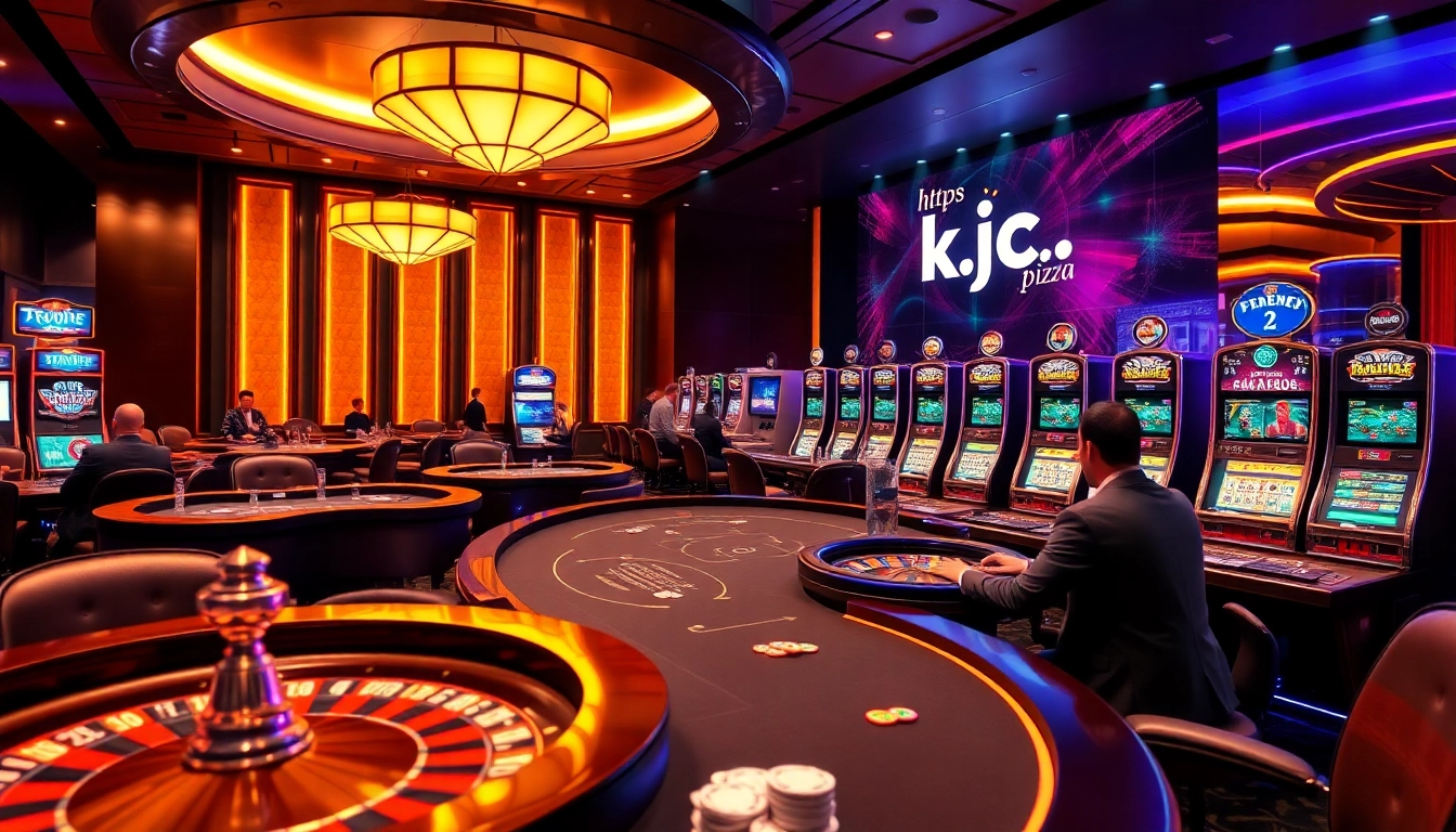 Engaging players at a luxurious casino table showcasing the excitement of https://kjc.pizza/ gaming.