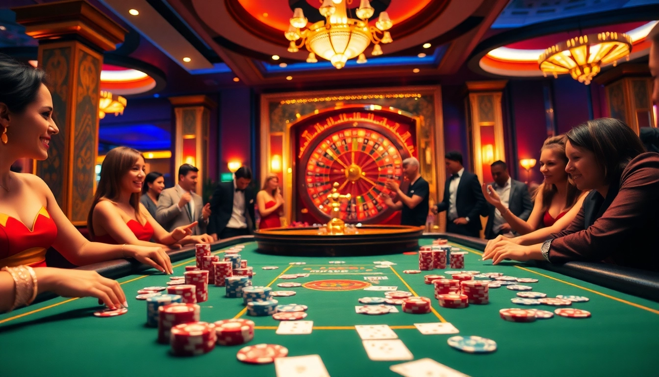 Players strategizing at a casino table on New88.vip with poker chips and cards.