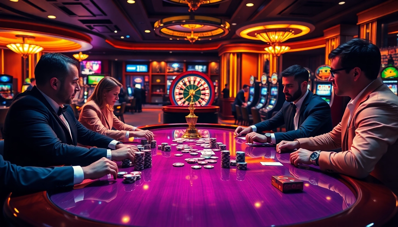 Engage in an exciting poker game at God345's vibrant and luxurious casino atmosphere.