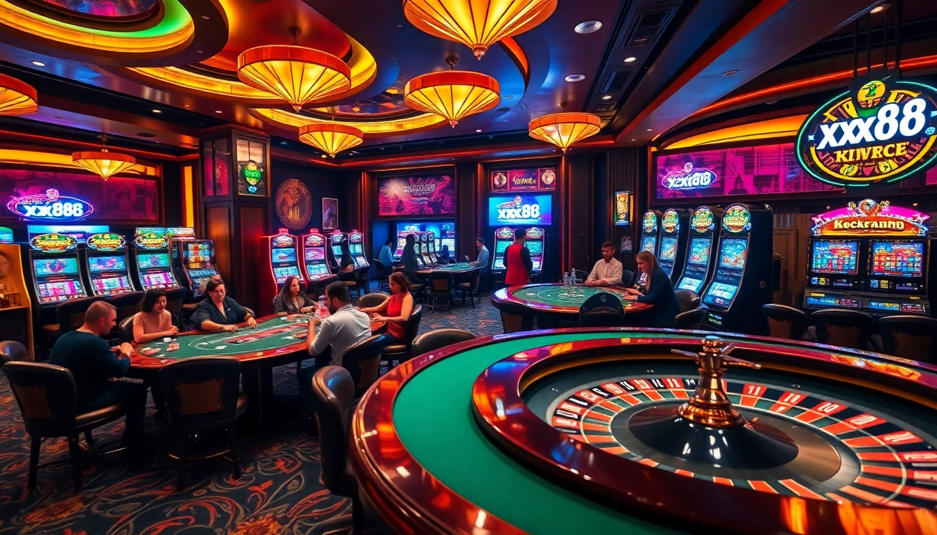 Experience the excitement of xx88 with vibrant casino games, poker action, and luxury ambiance.