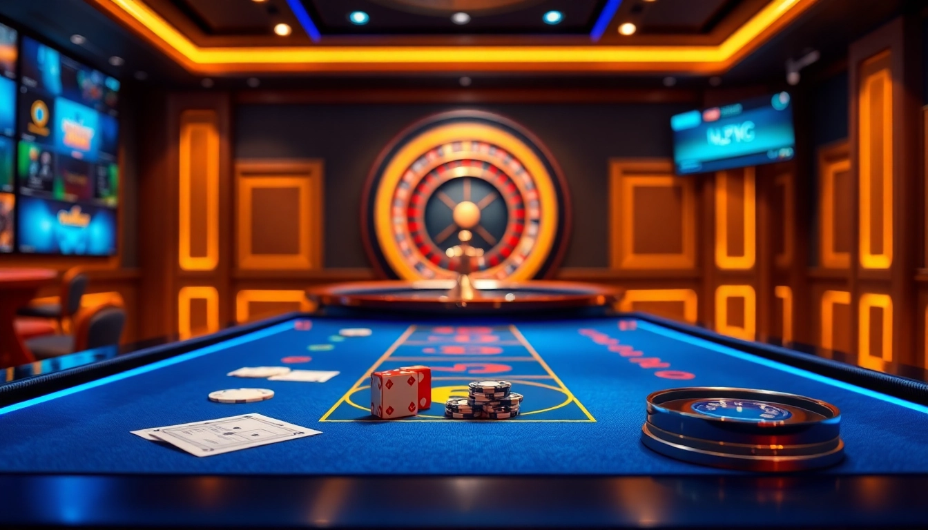 Experience thrilling gambling at https://tha-bet.pro/ with a luxurious online casino scene featuring poker chips and a roulette wheel.