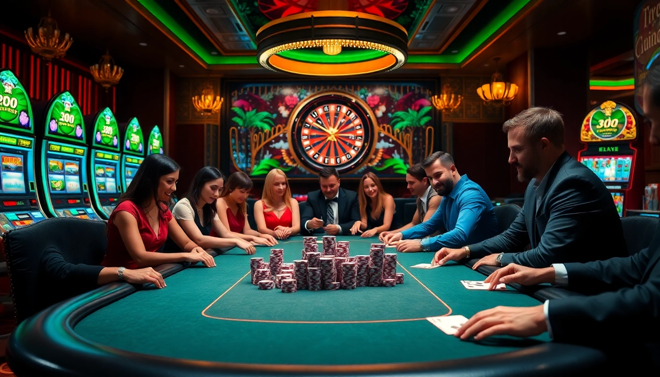 Players winning at poker and slots at https://rikvip.college/, showcasing thrilling gambling excitement.