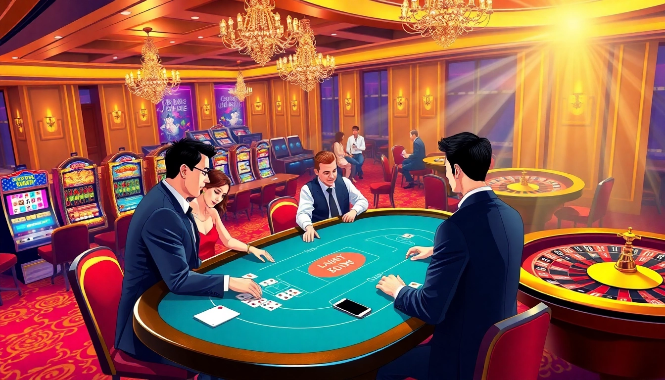 Experience the excitement of gambling at https://f8bet11.net/ with luxury casino tables and vibrant slot machines.