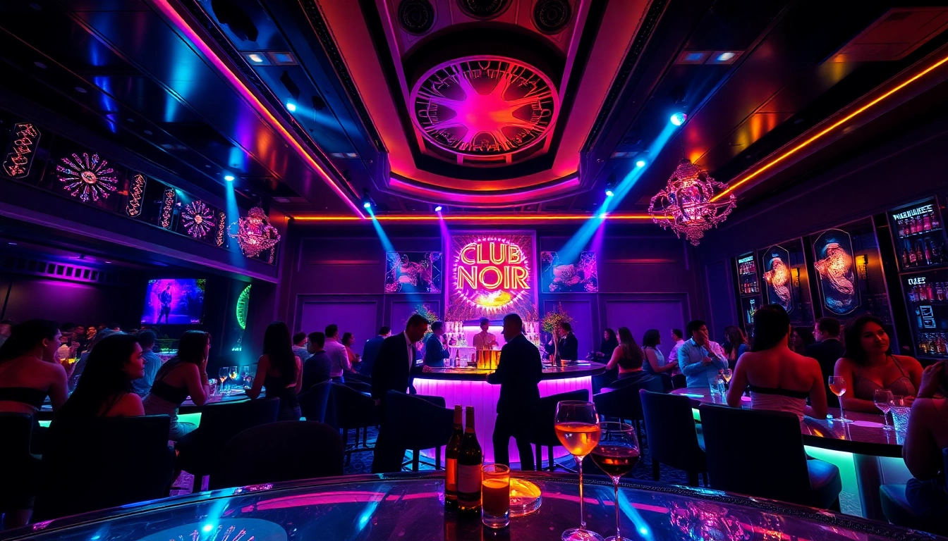 Experience the vibrant nightlife at Club Noir, the top night club SXM, featuring colorful lights and lively performers.