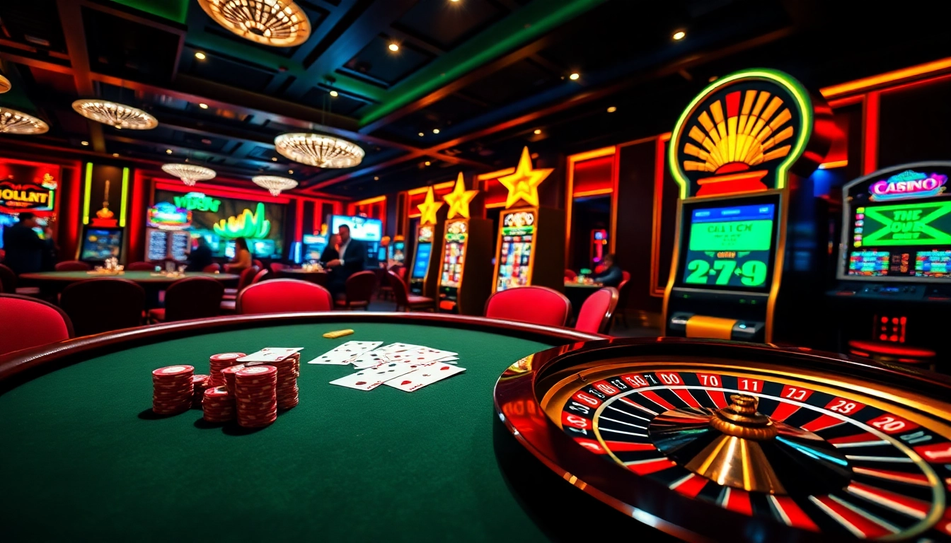 Engage in the excitement of QQ88z Net with vibrant casino visuals featuring poker tables, roulette wheels, and slot machines.