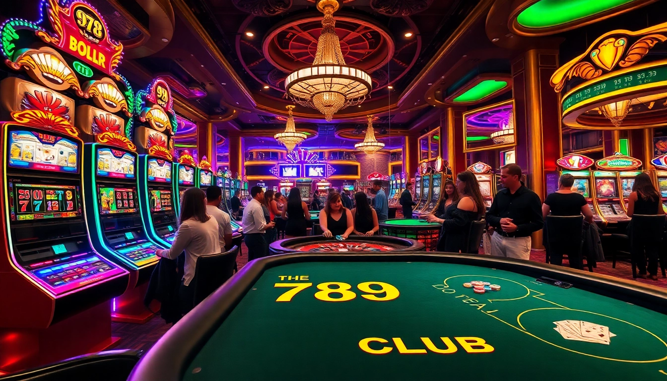 Players enjoying high-stakes action at 789 club with vibrant casino elements.