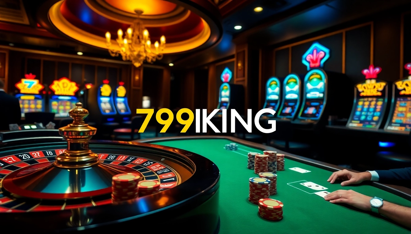 Experience the thrilling excitement of 79KING at a luxurious casino with poker chips and roulette.