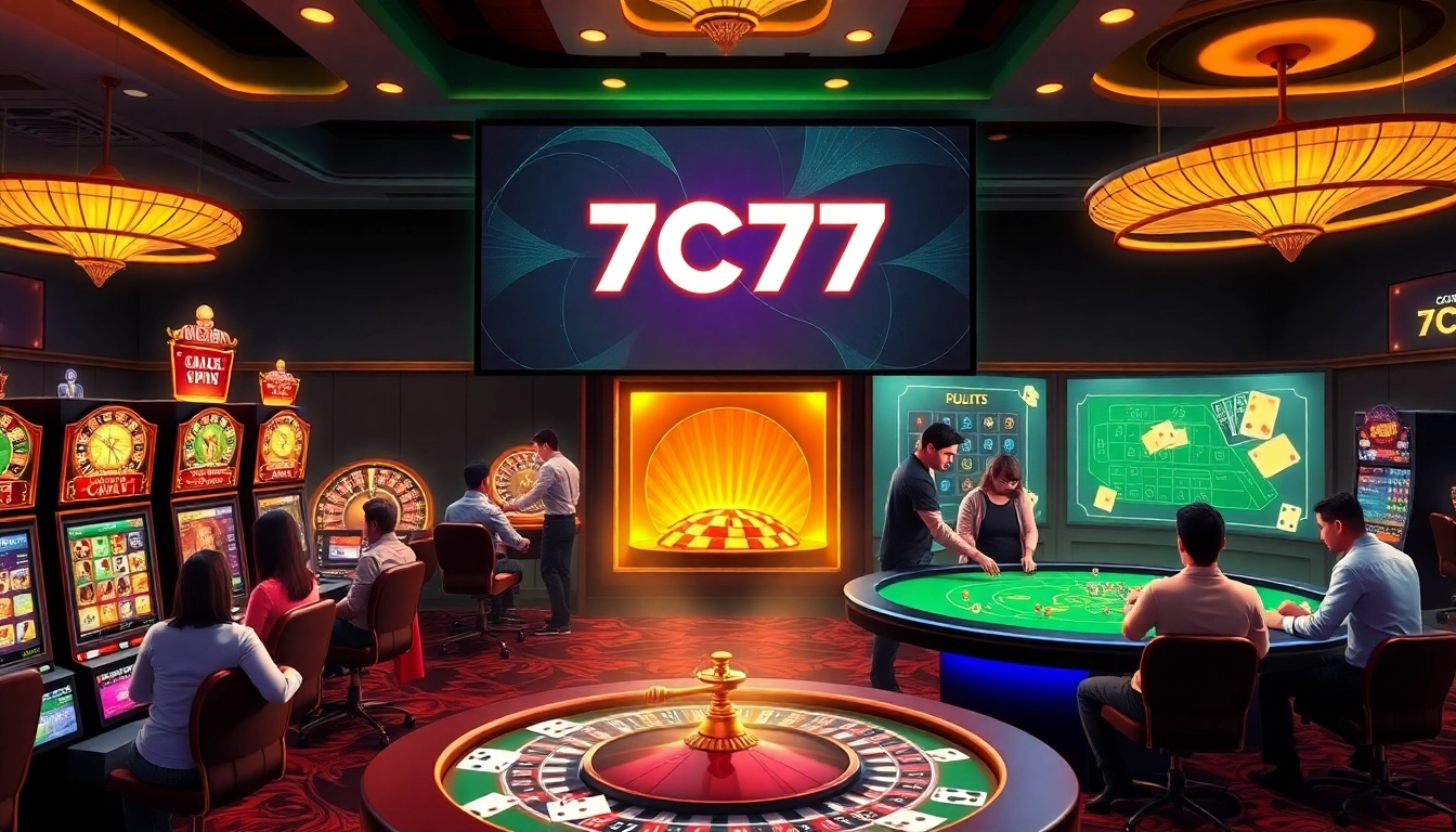 Players enjoying the excitement of online gambling with 7C77 casino interface.