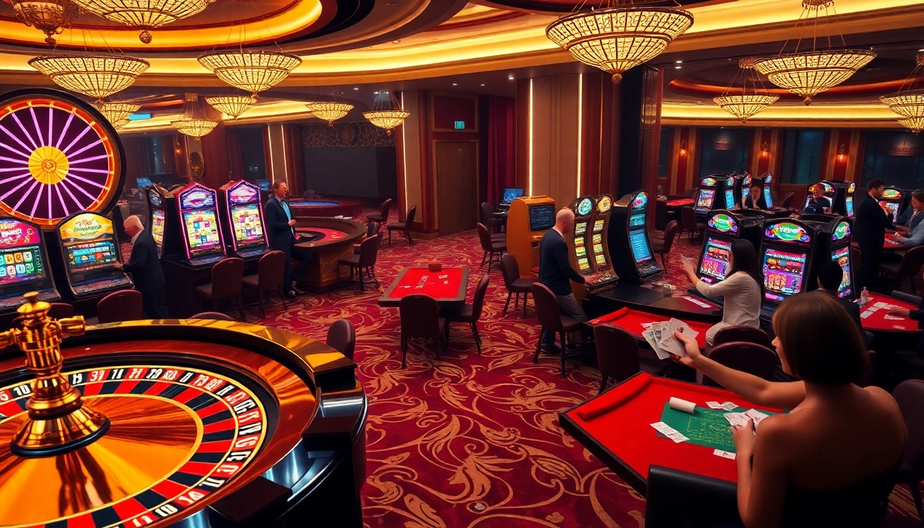 Experience high-stakes action at win678's vibrant casino, featuring roulette, cards, and slot machines.