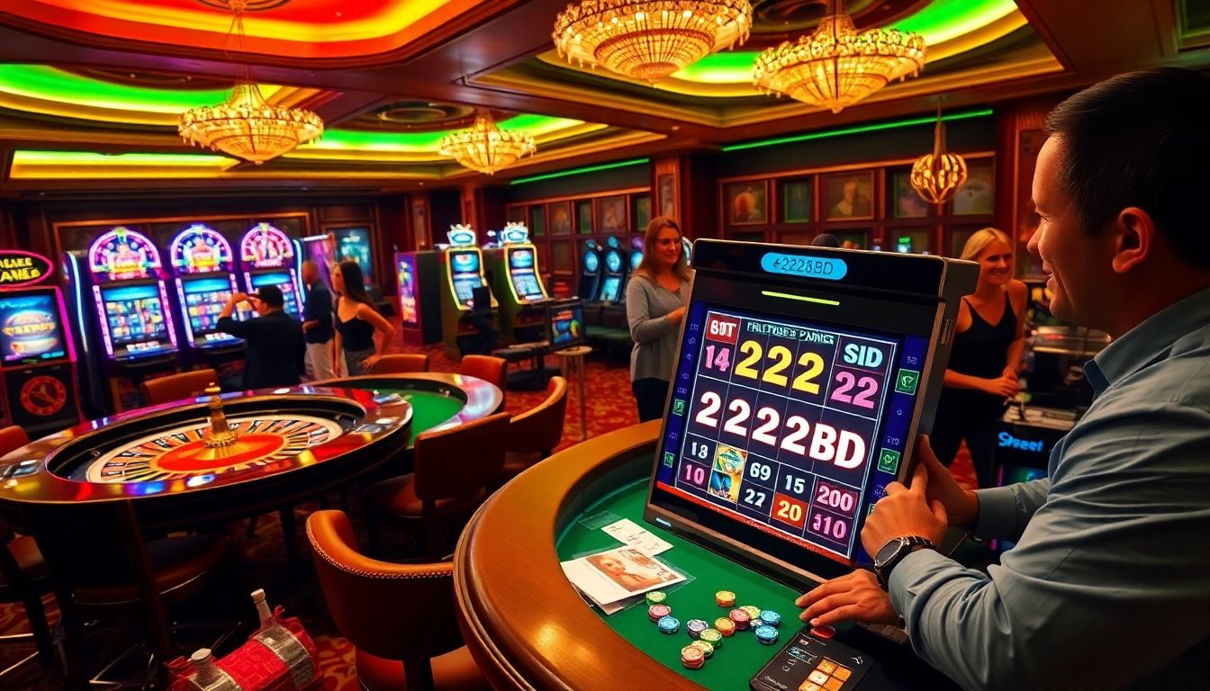 Experience the excitement at 222BD Casino with vibrant gaming tables and players winning big.
