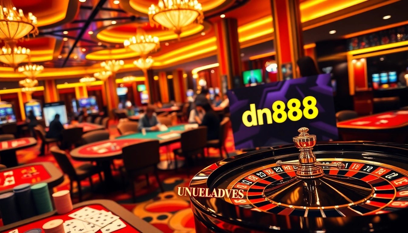 Experience excitement at dn88 with luxurious casino tables and vibrant gambling activities.