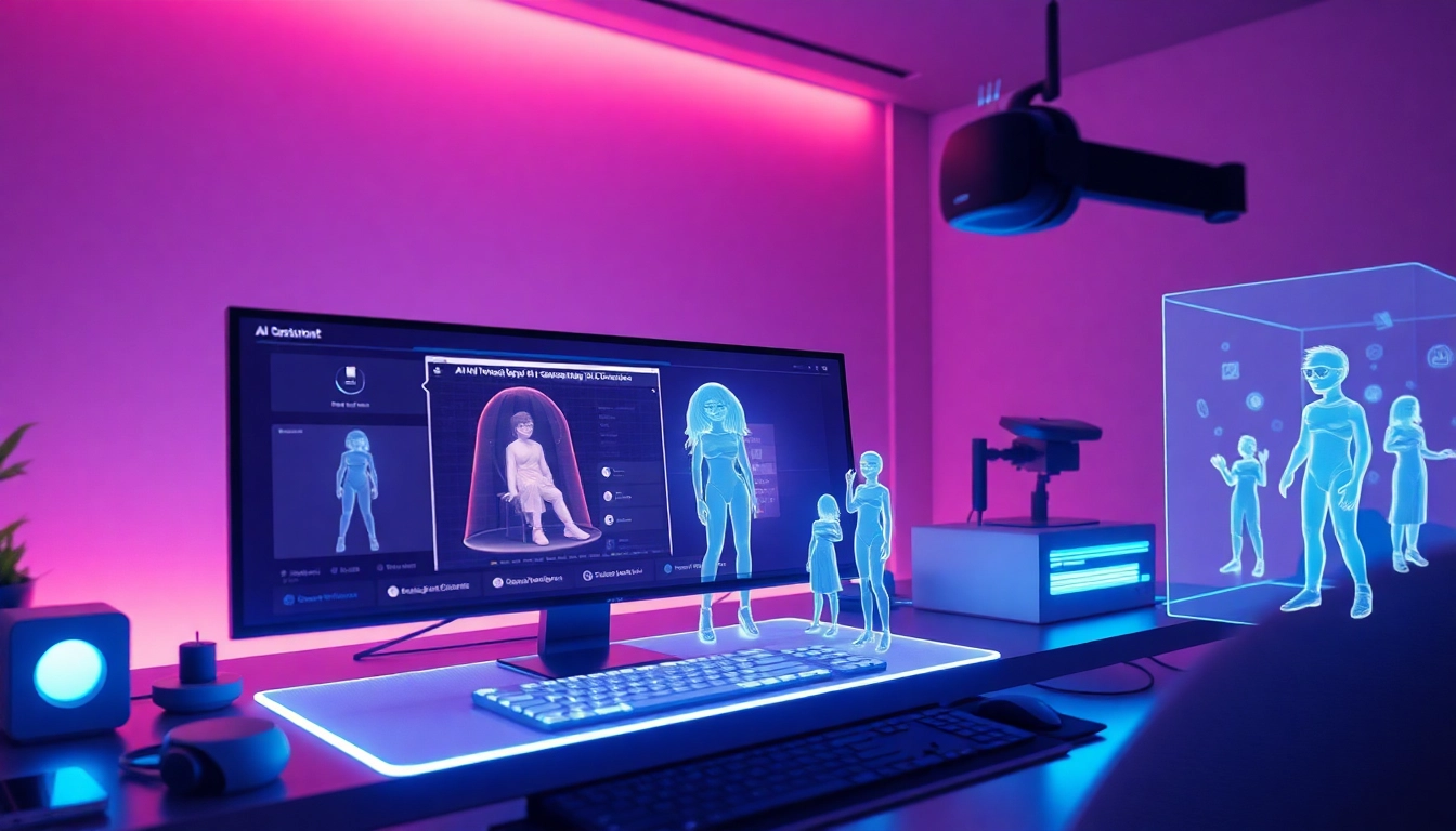 Engaging digital workspace with NSFW character AI showcasing customizable AI interactions.