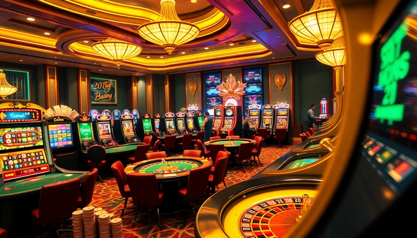 Exciting gambling scene showcasing https://88i8i.net/ poker tables and online slot machines filled with vibrant colors.