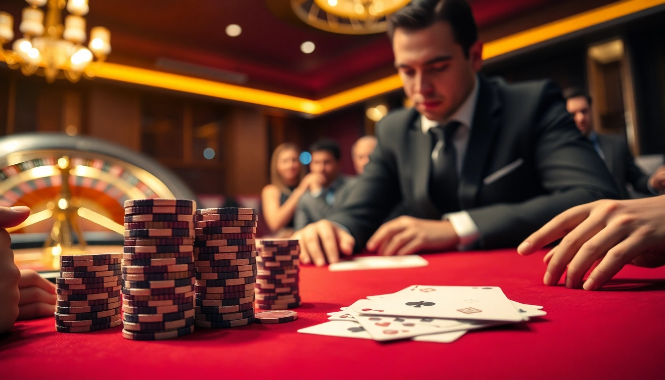 Experience the thrill of gaming at xin88 with a high-limit poker table and elegant poker chips.