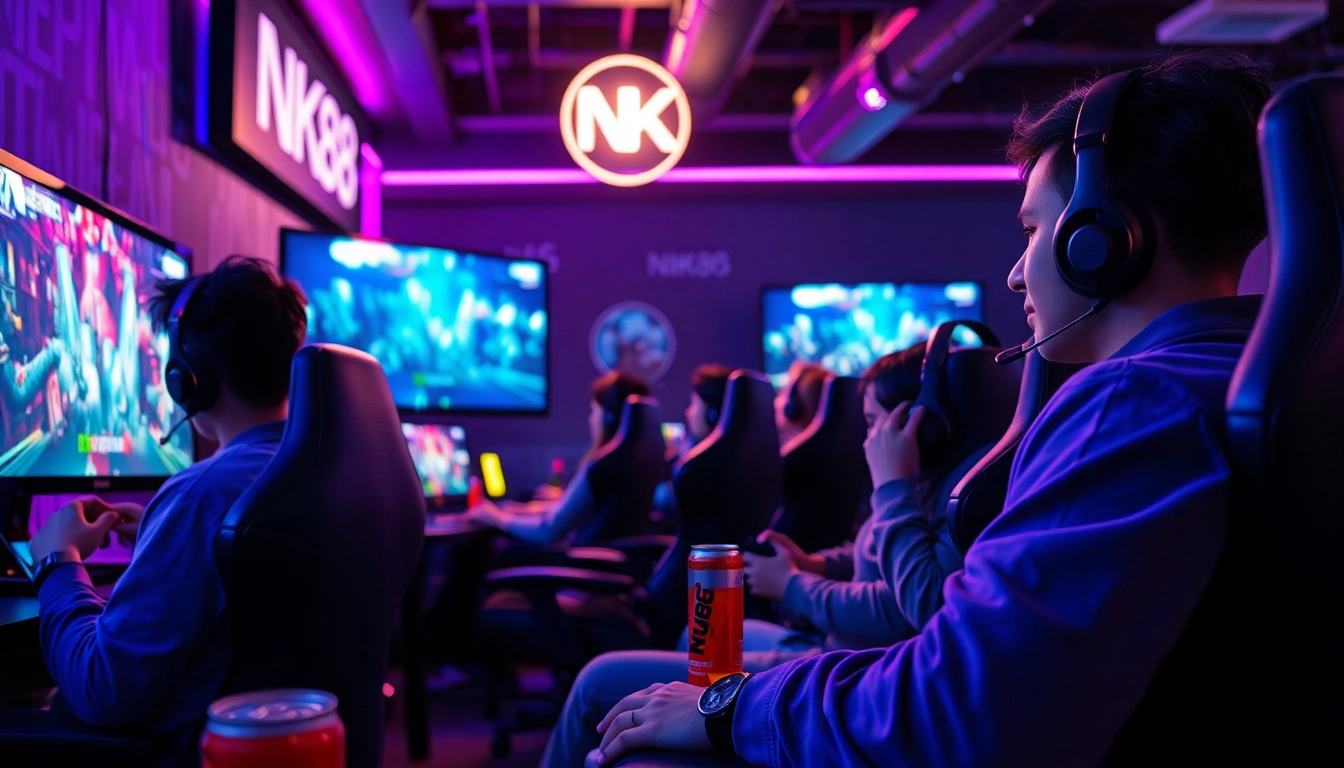 NK88 gaming setup with high-tech consoles and immersive screens for an exciting experience.