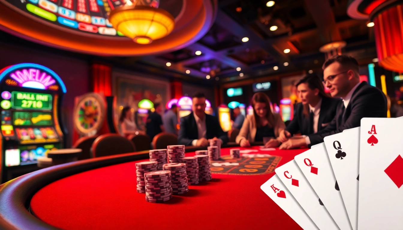Cwin casino scene featuring a high-stakes poker game with thrilling betting action and luxurious ambiance.