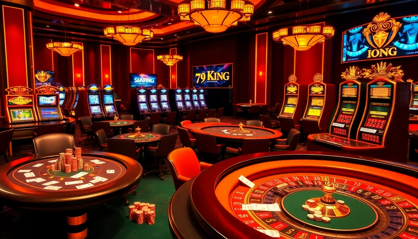 Experience thrilling games at 79King with vibrant casino tables and engaging digital interfaces.