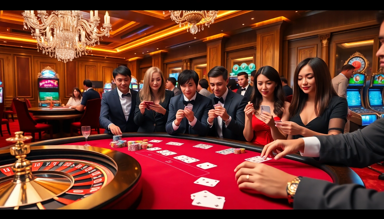 Get ready for action at https://98wincom.best/ featuring a thrilling casino scene with poker chips and cards.