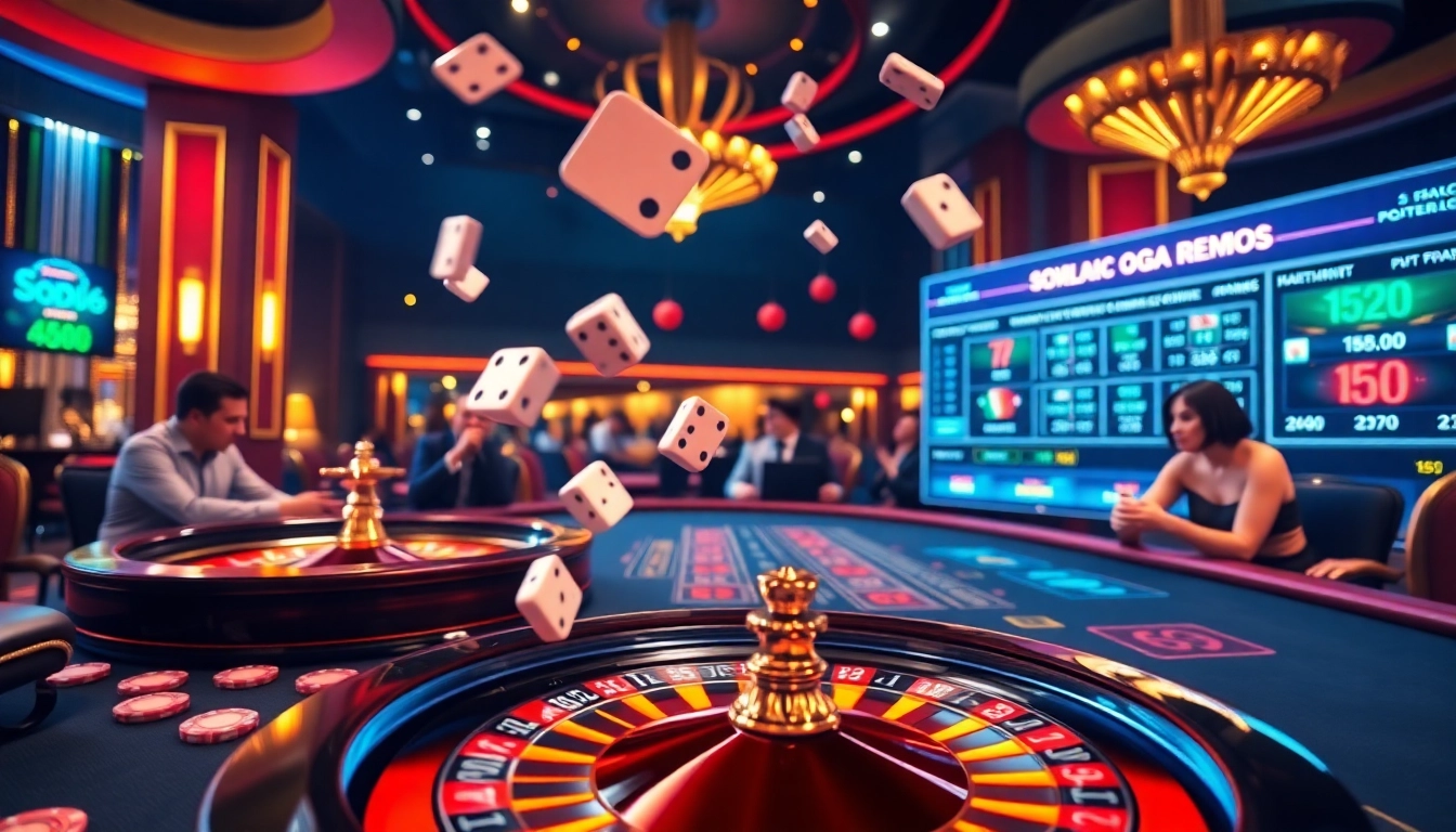 SODO66 thrills gamblers with dynamic casino action featuring poker chips and spinning roulette wheels.