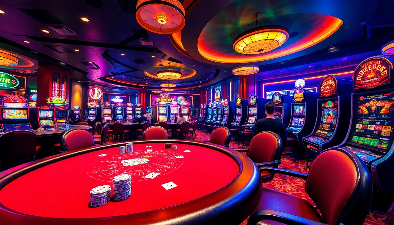 Experience the vibrant atmosphere at https://fly88seo.com/ with lively casino games, including poker tables and slot machines.