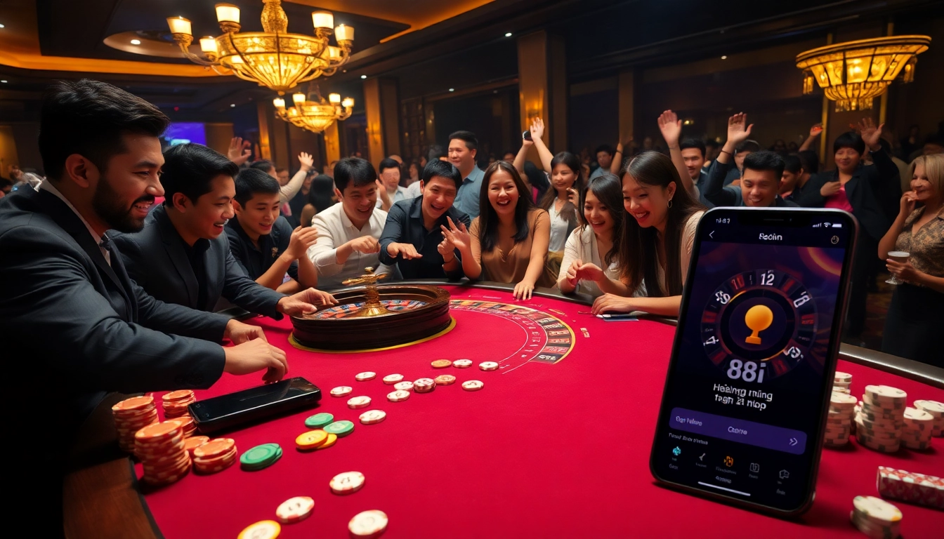 Engage in thrilling gameplay with the 88i đăng nhập feature, showcasing vibrant casino action and excitement.