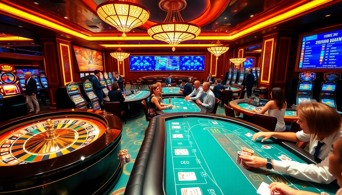 Exciting casino experience featuring LIÊN MINH KJC elements with players at a roulette table.