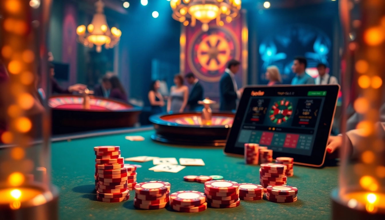 Topclub gamblers enjoying a thrilling card game experience at a luxurious casino table.