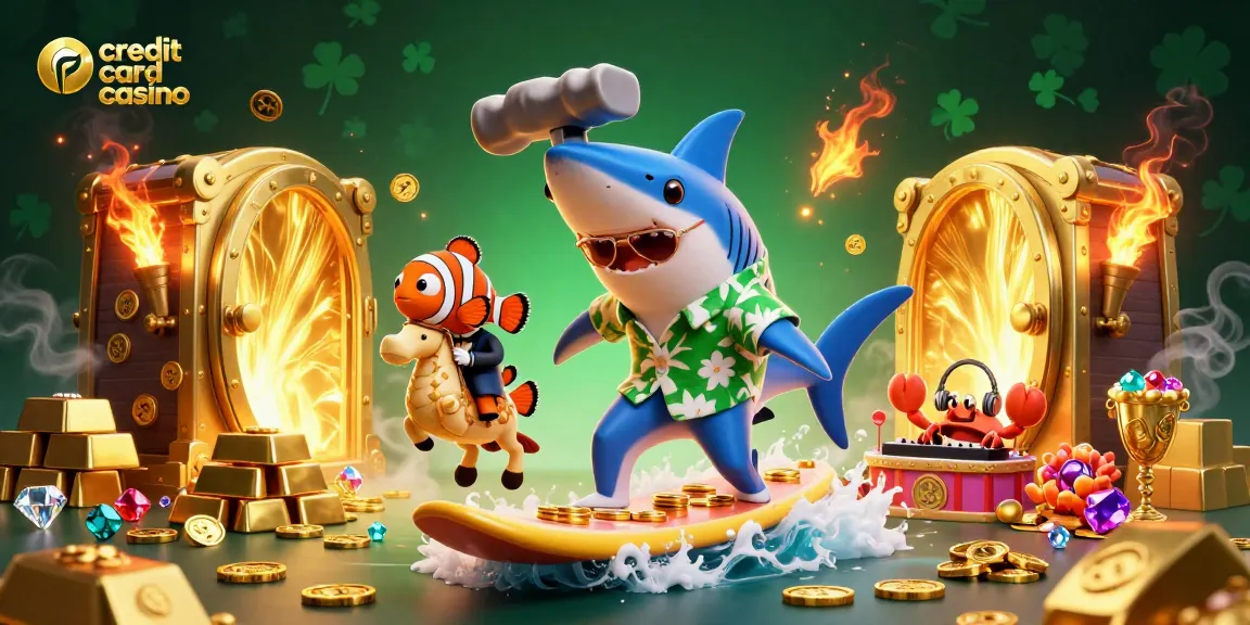 Experience thrilling action at a credit card casino with vibrant characters and treasures in an exciting 3D scene.