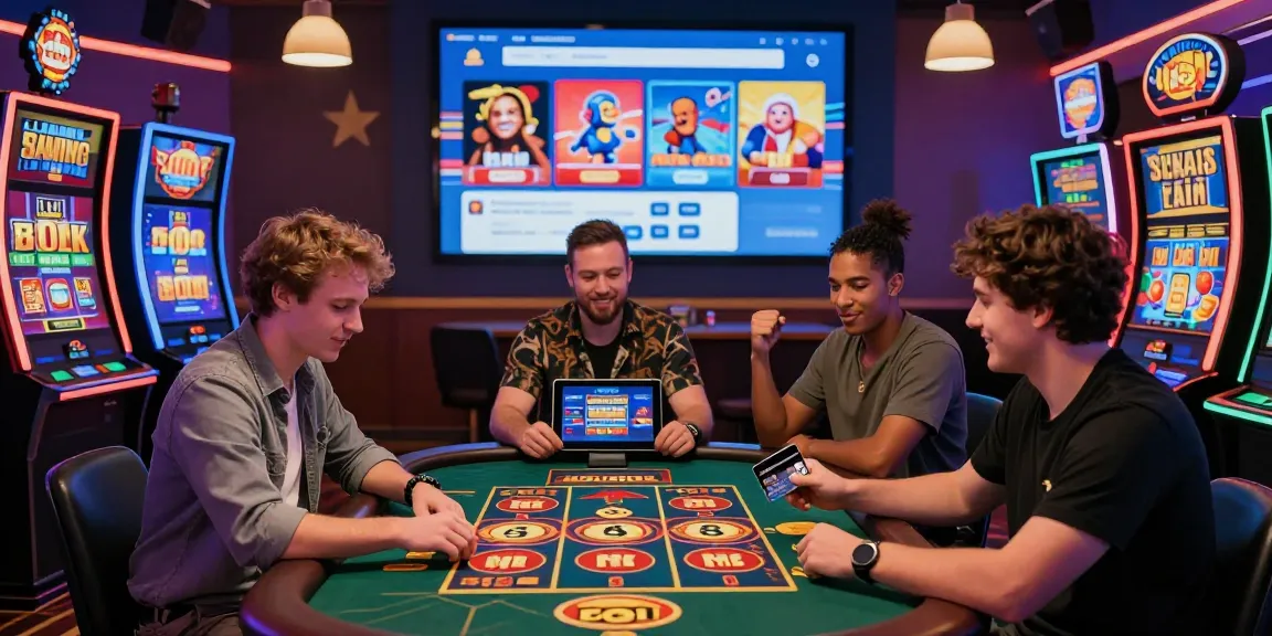 Engaging online gaming scene at credit card casinos showing players using cards at slot machines and live dealers in a lively atmosphere. https://ccrm.org.uk/ highlights the excitement of 2026.