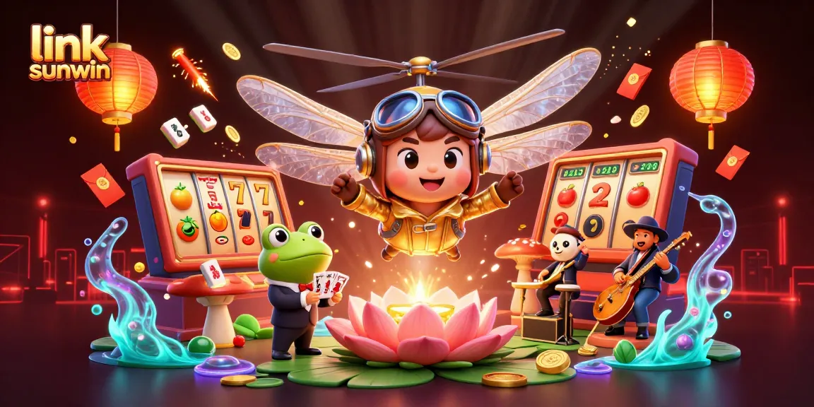 Engage with link sunwin's vibrant 3D casino scene featuring dynamic slot elements and lively characters.